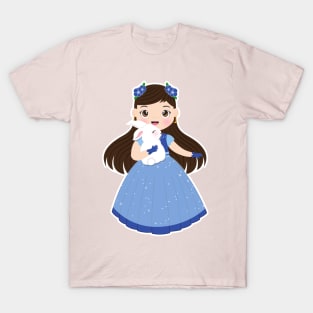 Cute blue chinese girl T-Shirt